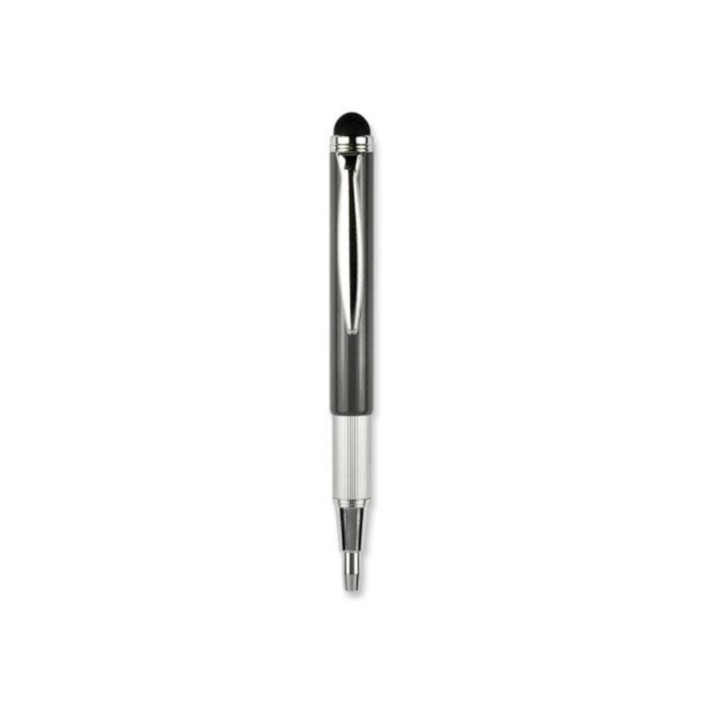 StylusPen Telescopic Ballpoint Pen/Stylus, Retractable, Medium 1 mm, Black Ink, Blue/Gray Barrel, 2/Pack. Picture 4