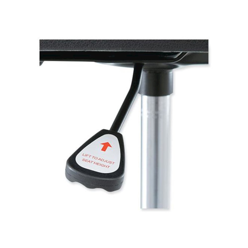 Alera Interval Series Swivel Task Stool, Supports Up to 275 lb, 23.93" to 34.53" Seat Height, Black Faux Leather. Picture 6