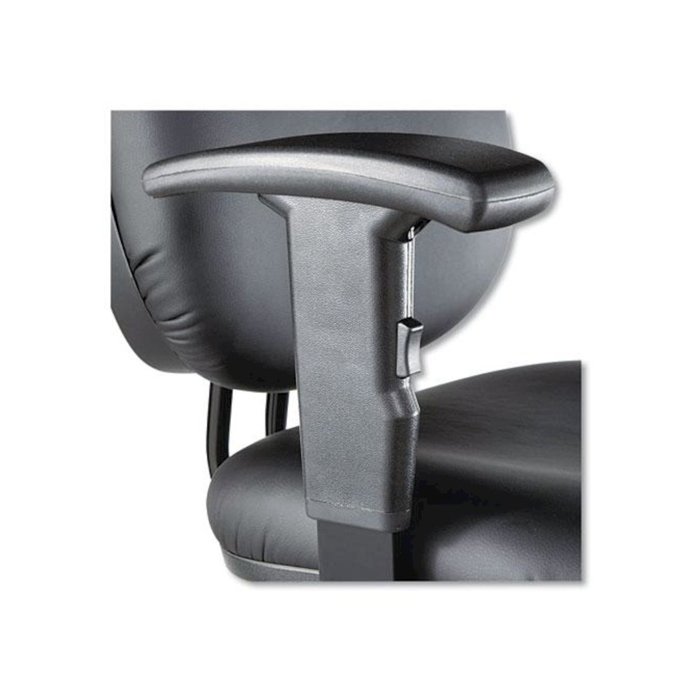 Alera Interval Series Swivel Task Stool, Supports Up to 275 lb, 23.93" to 34.53" Seat Height, Black Faux Leather. Picture 10