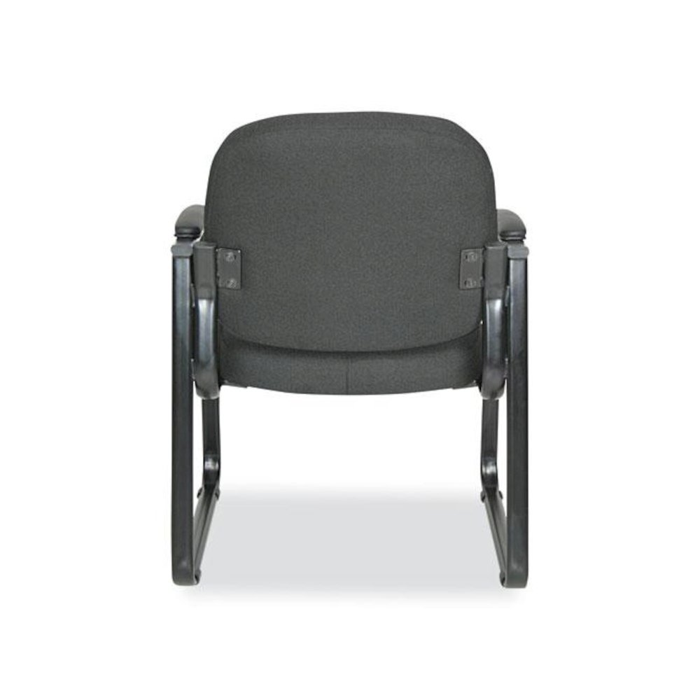 Alera Genaro Series Fabric Half-Back Sled Base Guest Chair, 25" x 24.80" x 33.66", Black Seat, Black Back, Black Base. Picture 5