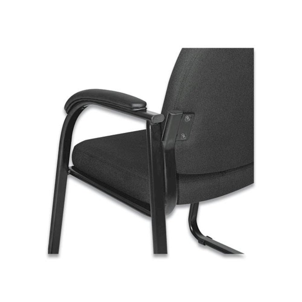 Alera Genaro Series Fabric Half-Back Sled Base Guest Chair, 25" x 24.80" x 33.66", Black Seat, Black Back, Black Base. Picture 6