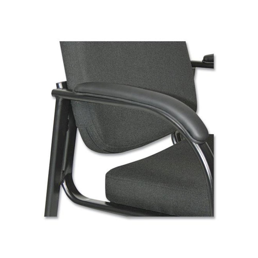 Alera Genaro Series Fabric Half-Back Sled Base Guest Chair, 25" x 24.80" x 33.66", Black Seat, Black Back, Black Base. Picture 7