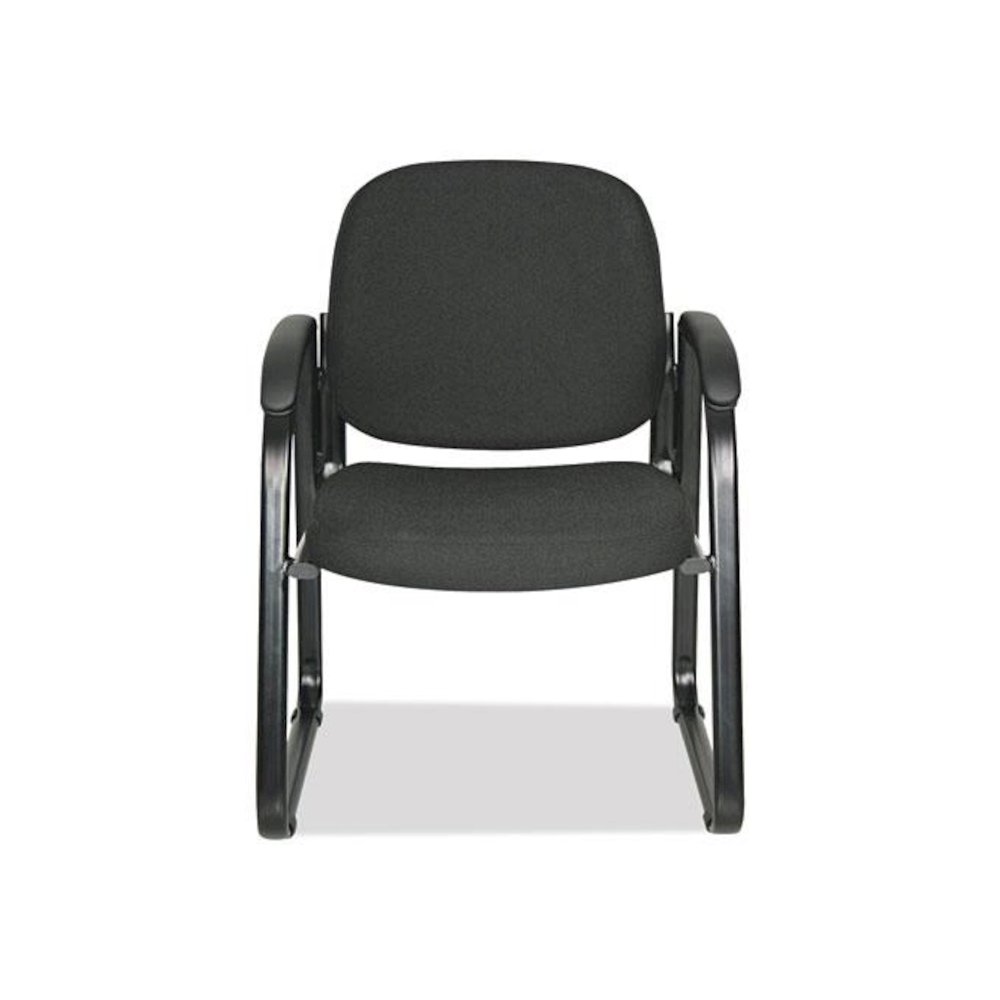 Alera Genaro Series Fabric Half-Back Sled Base Guest Chair, 25" x 24.80" x 33.66", Black Seat, Black Back, Black Base. Picture 8