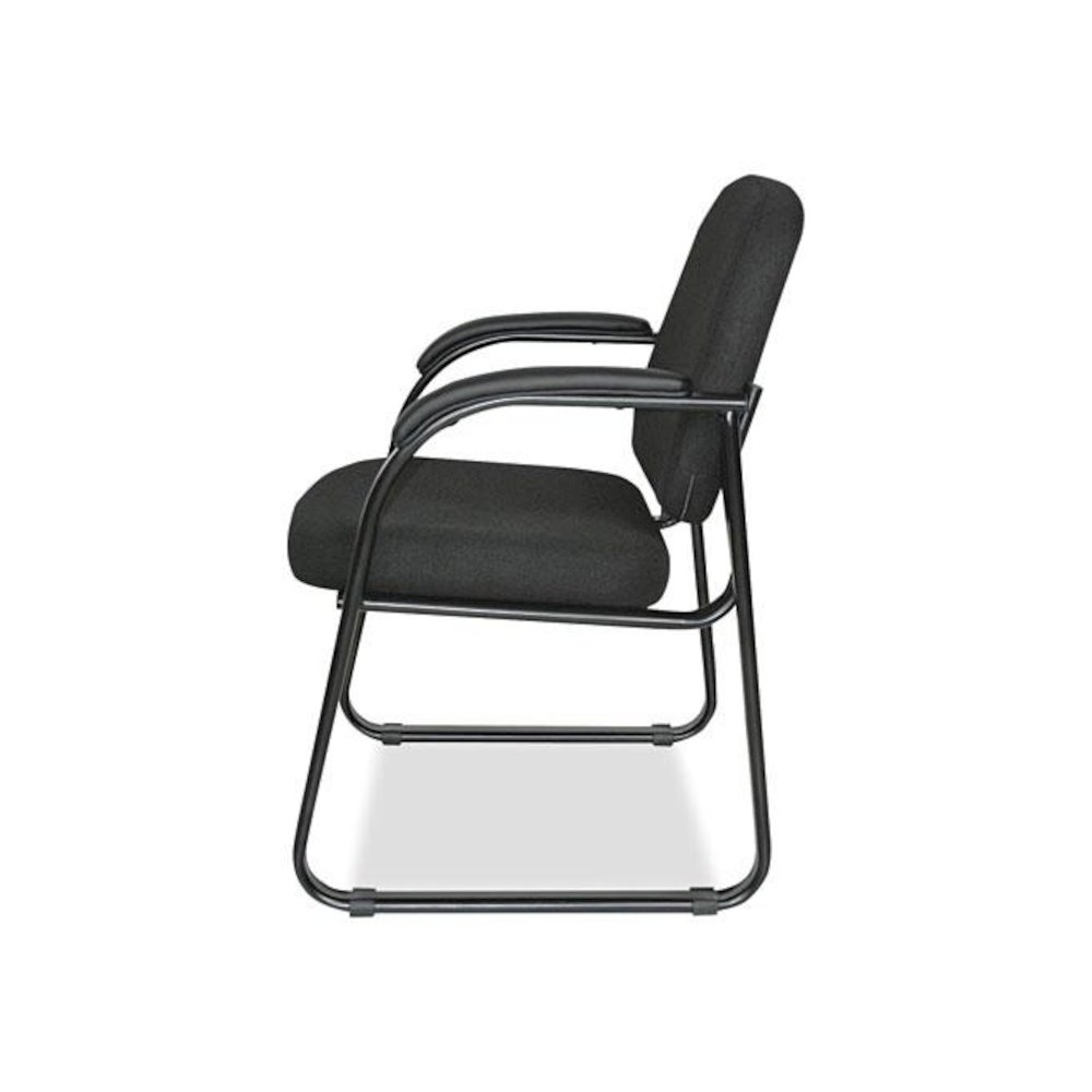 Alera Genaro Series Fabric Half-Back Sled Base Guest Chair, 25" x 24.80" x 33.66", Black Seat, Black Back, Black Base. Picture 9
