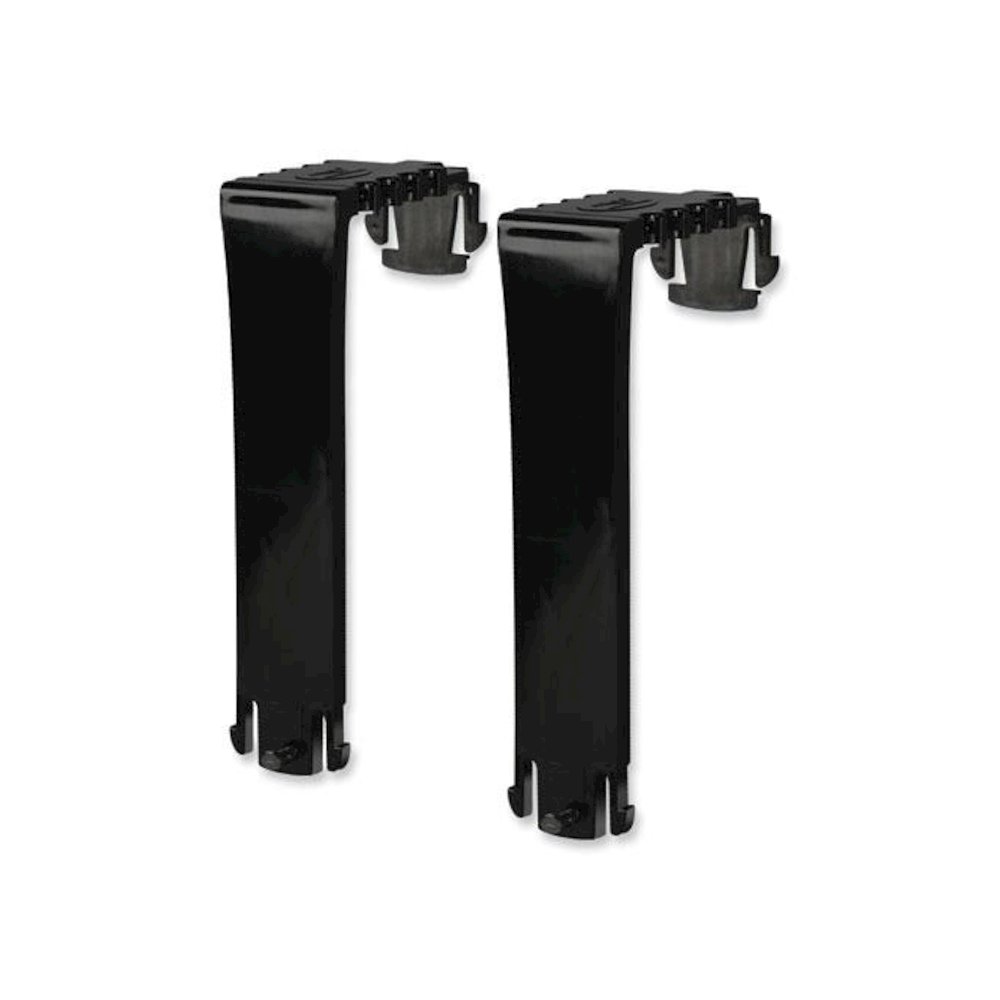 Two Break-Resistant Plastic Partition Brackets, For 2.63 to 4.13 Wide Partition Walls, Black, 2/Pack. Picture 1