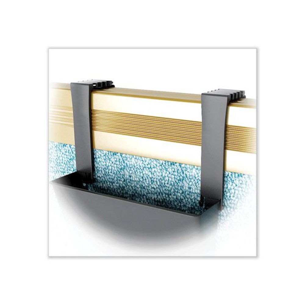 Two Break-Resistant Plastic Partition Brackets, For 2.63 to 4.13 Wide Partition Walls, Black, 2/Pack. Picture 4