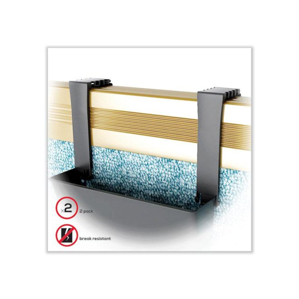 Two Break-Resistant Plastic Partition Brackets, For 2.63 to 4.13 Wide Partition Walls, Black, 2/Pack. Picture 6