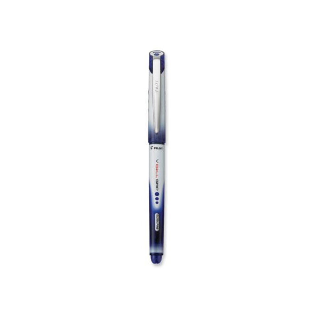 VBall Grip Liquid Ink Rollerball Pen, Stick, Extra-Fine 0.5 mm, Blue Ink, Blue/White Barrel, Dozen. Picture 3