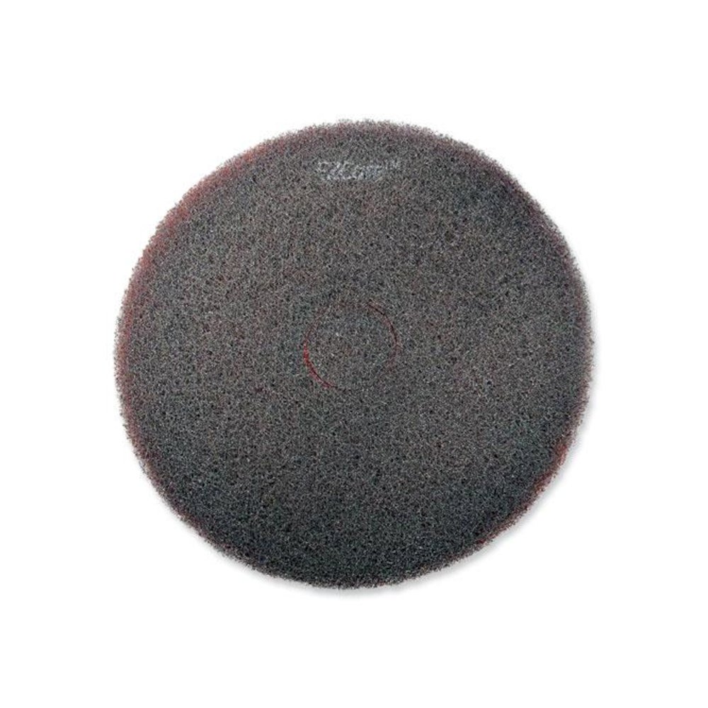 EZ CARE Heavy Duty Scrub Pad, 20" Diameter, Red/Gray, 5/Carton. Picture 3