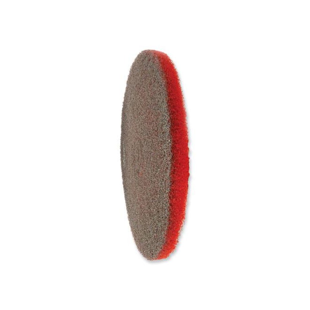 EZ CARE Heavy Duty Scrub Pad, 17" Diameter, Red/Gray, 5/Carton. Picture 2
