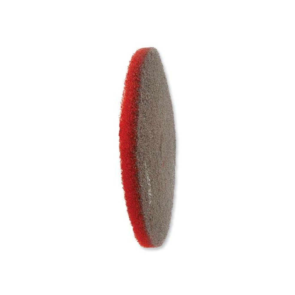EZ CARE Heavy Duty Scrub Pad, 17" Diameter, Red/Gray, 5/Carton. Picture 3