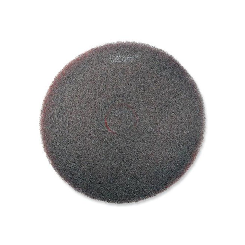 EZ CARE Heavy Duty Scrub Pad, 17" Diameter, Red/Gray, 5/Carton. Picture 4
