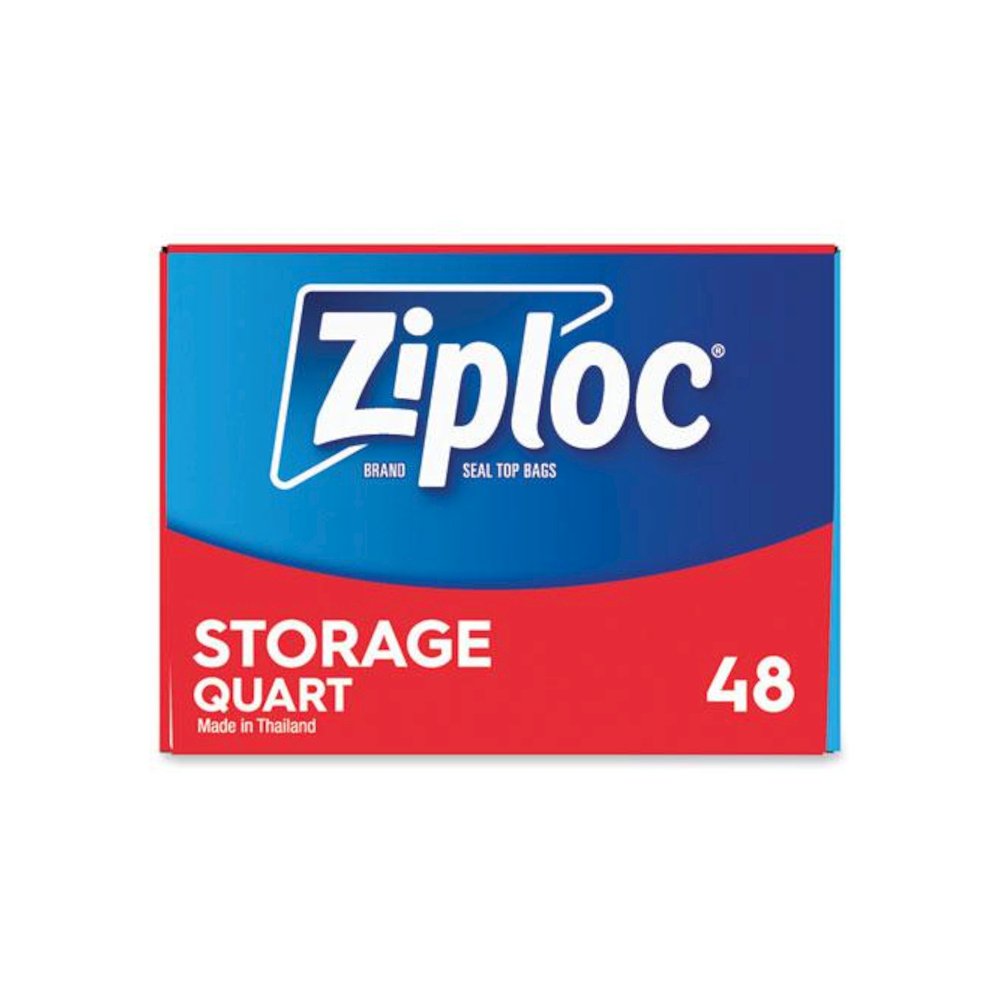 Double Zipper Storage Bags, Triple System Seal, Quart, 9.63" x 8.5", Clear, 48/Box. Picture 3