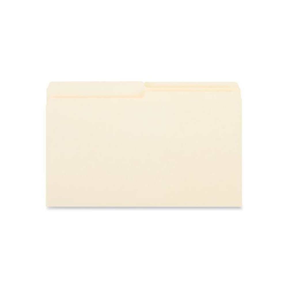 Top Tab File Folders, 1/2-Cut Tabs: Assorted, Legal Size, 0.75" Expansion, Manila, 100/Box. Picture 3