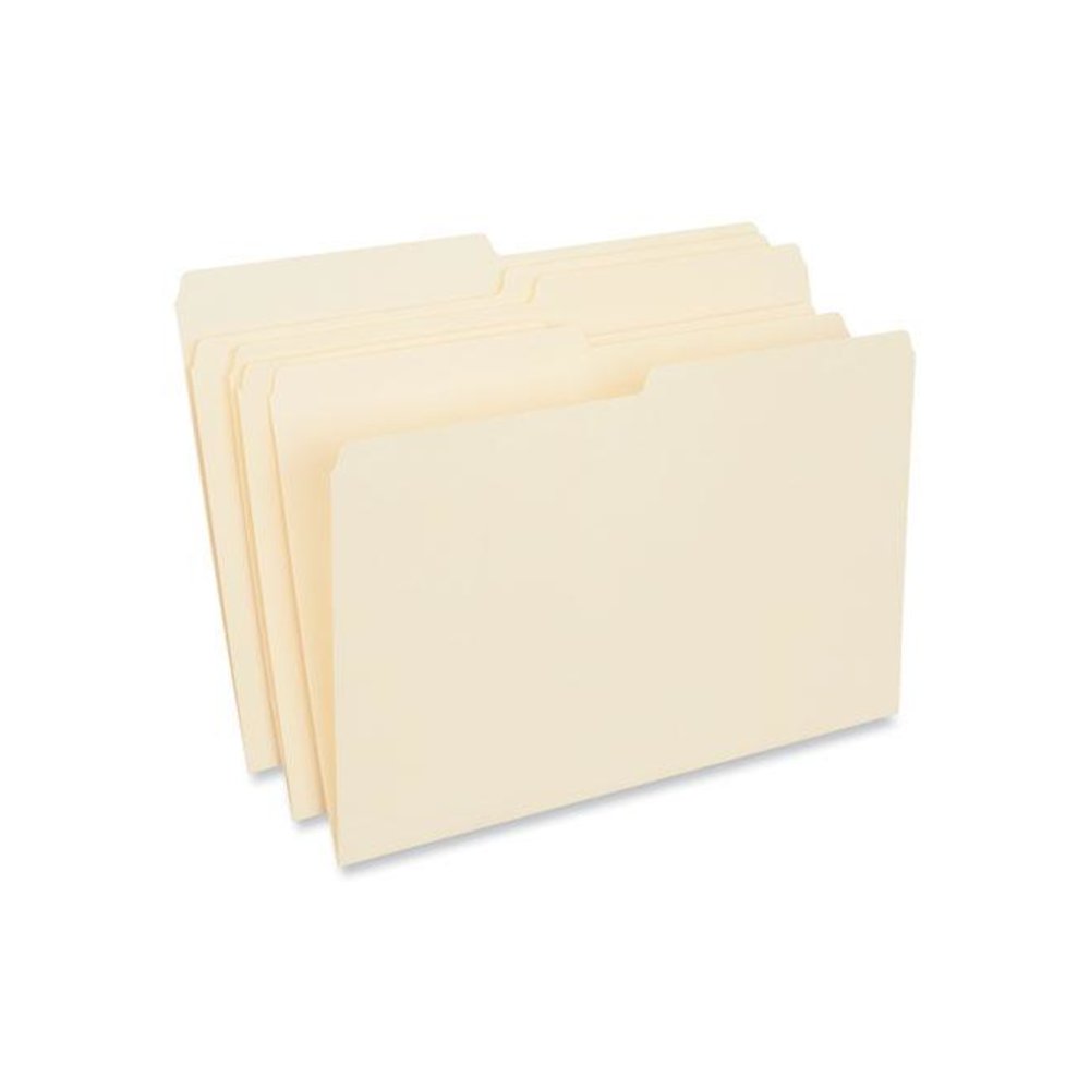Top Tab File Folders, 1/2-Cut Tabs: Assorted, Legal Size, 0.75" Expansion, Manila, 100/Box. Picture 4