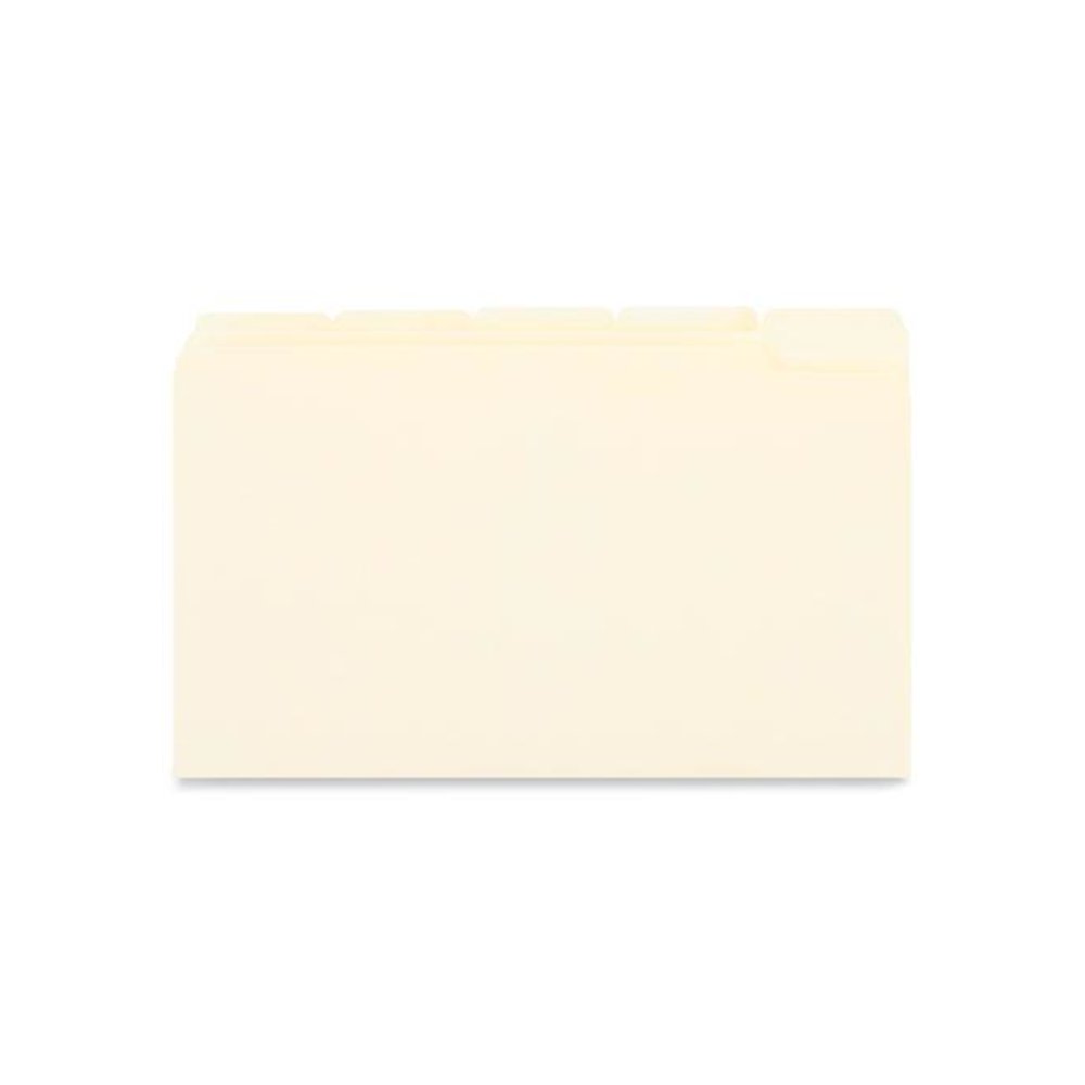 Top Tab File Folders, 1/5-Cut Tabs: Assorted, Legal Size, 0.75" Expansion, Manila, 100/Box. Picture 3