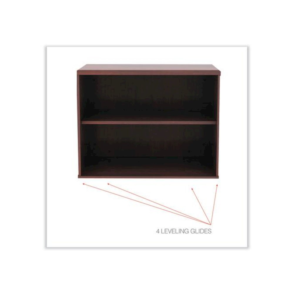 Alera Open Office Desk Series Low Storage Cabinet Credenza, Woodgrain Laminate, 29.5w x 19.13d x 22.78h, Medium Cherry. Picture 6