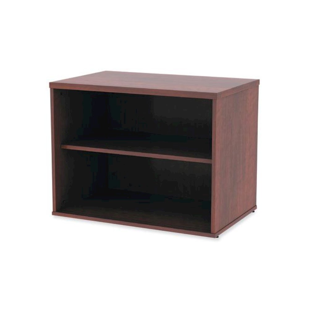 Alera Open Office Desk Series Low Storage Cabinet Credenza, Woodgrain Laminate, 29.5w x 19.13d x 22.78h, Medium Cherry. Picture 7
