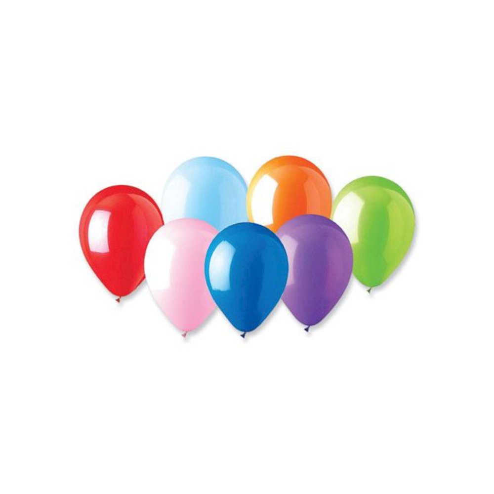 Balloons, 12", Helium Quality Latex, Assorted Colors, 100/Pack, 20 Packs/Carton. Picture 1