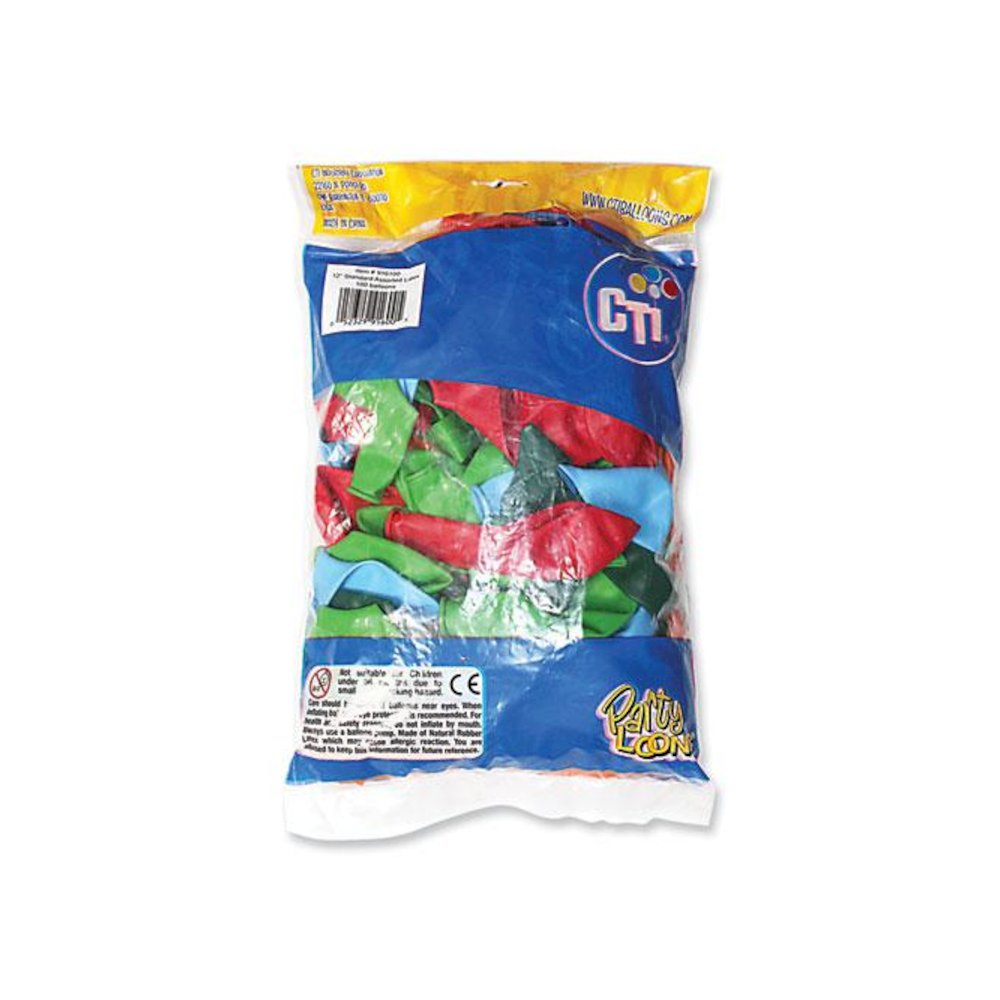 Balloons, 12", Helium Quality Latex, Assorted Colors, 100/Pack, 20 Packs/Carton. Picture 4