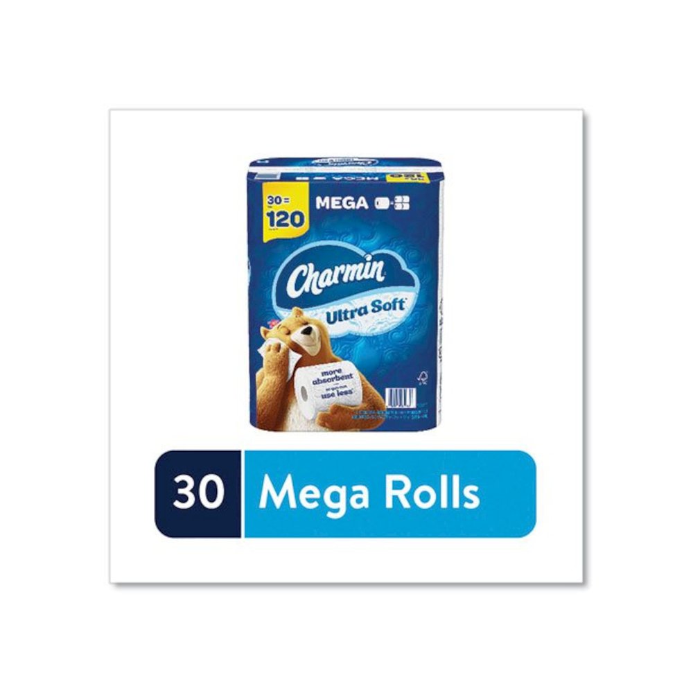 Ultra Soft Bathroom Tissue, Mega Roll, Septic Safe, 2-Ply, White, 244 Sheets/Roll, 30 Rolls/Pack. Picture 2