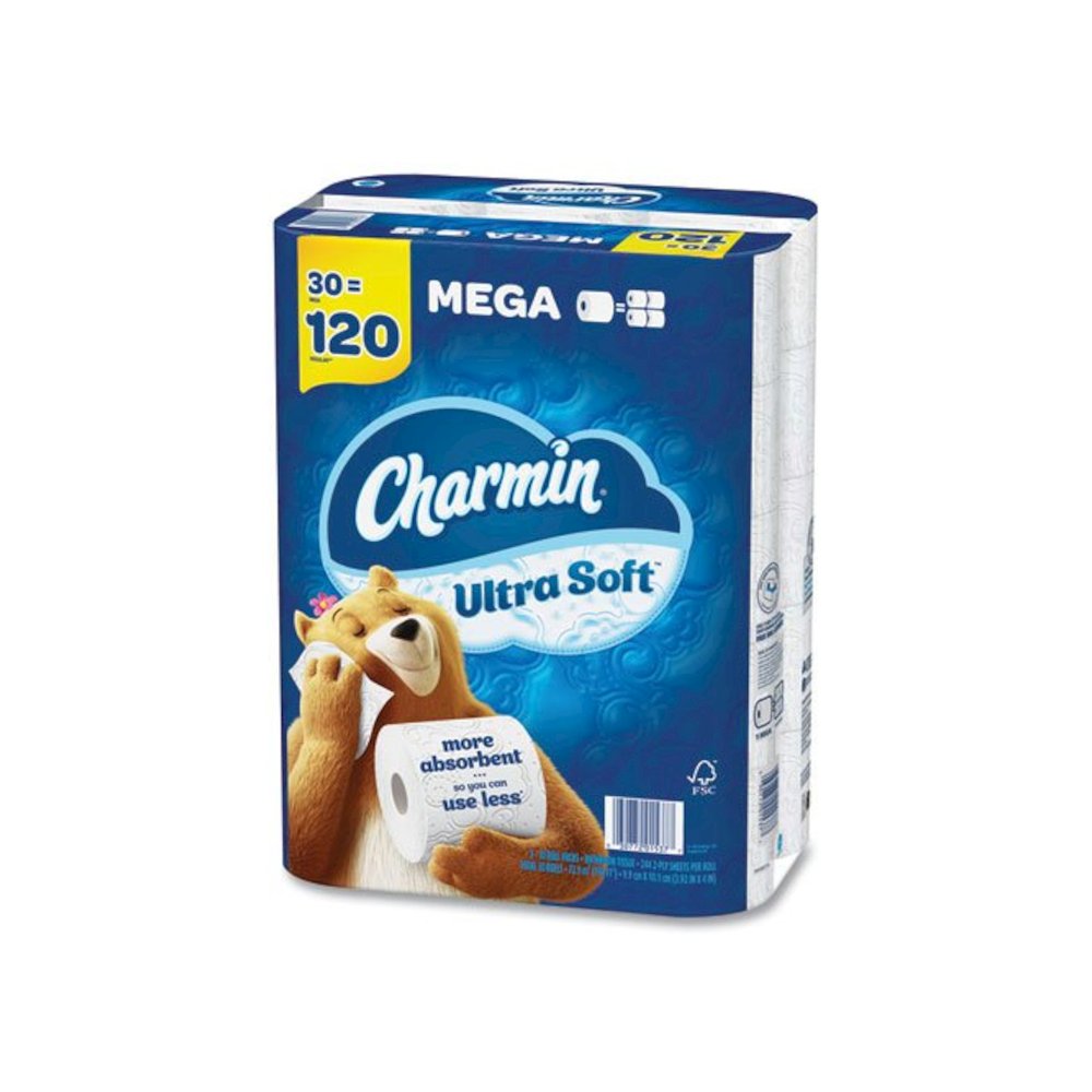 Ultra Soft Bathroom Tissue, Mega Roll, Septic Safe, 2-Ply, White, 244 Sheets/Roll, 30 Rolls/Pack. Picture 3