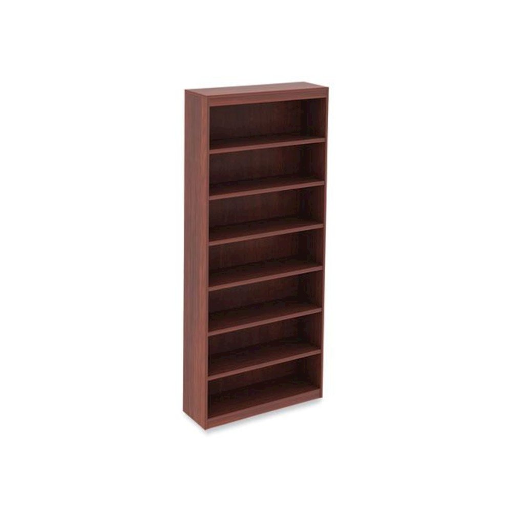Alera Valencia Series Square Corner Bookcase, Seven-Shelf, 35.63w x 11.81d x 83.86h, Cherry. Picture 1
