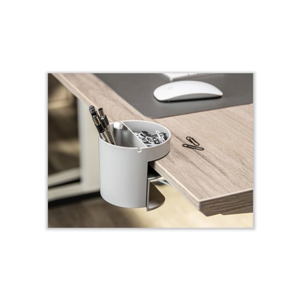 Standing Desk Small Desk Organizer, Two Sections, 3.85 x 3.85 x 3.54, Gray. Picture 5