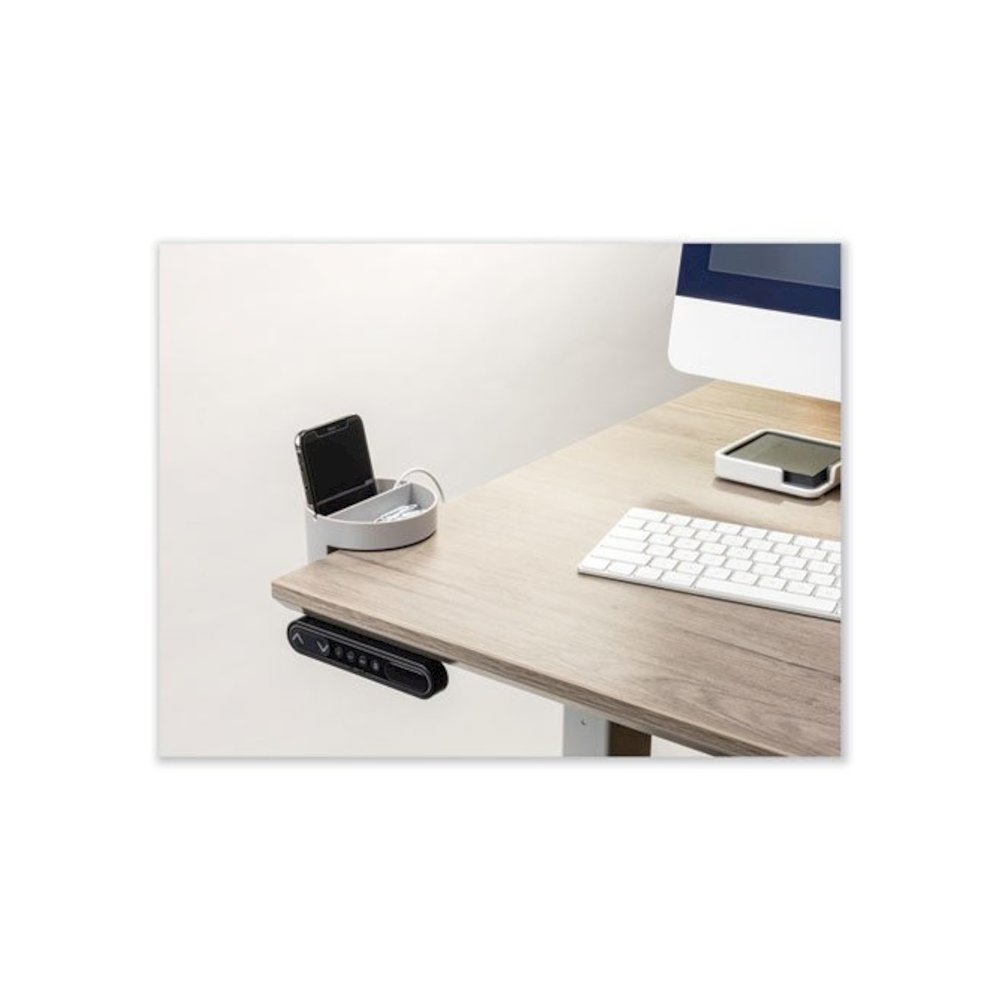 Standing Desk Small Desk Organizer, Two Sections, 3.85 x 3.85 x 3.54, Gray. Picture 2