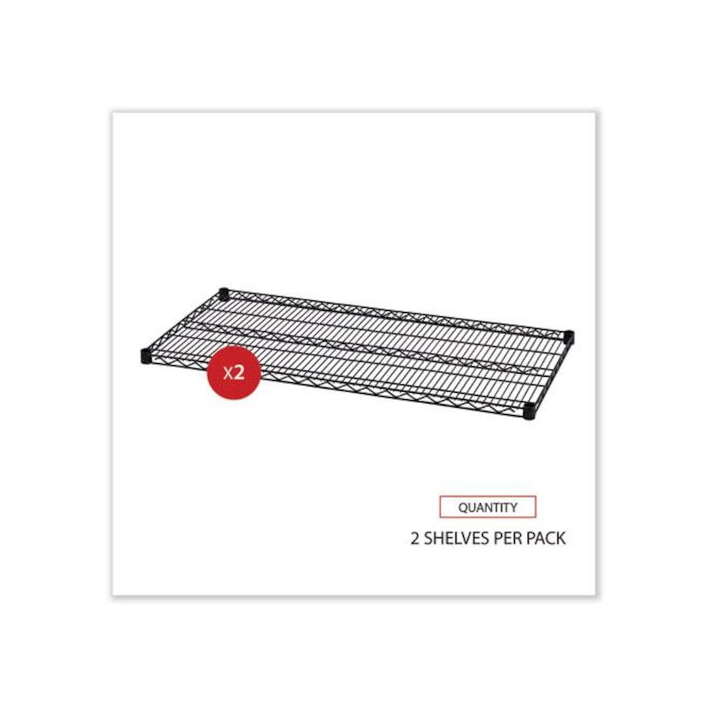 Industrial Wire Shelving Extra Wire Shelves, 48w x 24d, Black, 2 Shelves/Carton. Picture 5