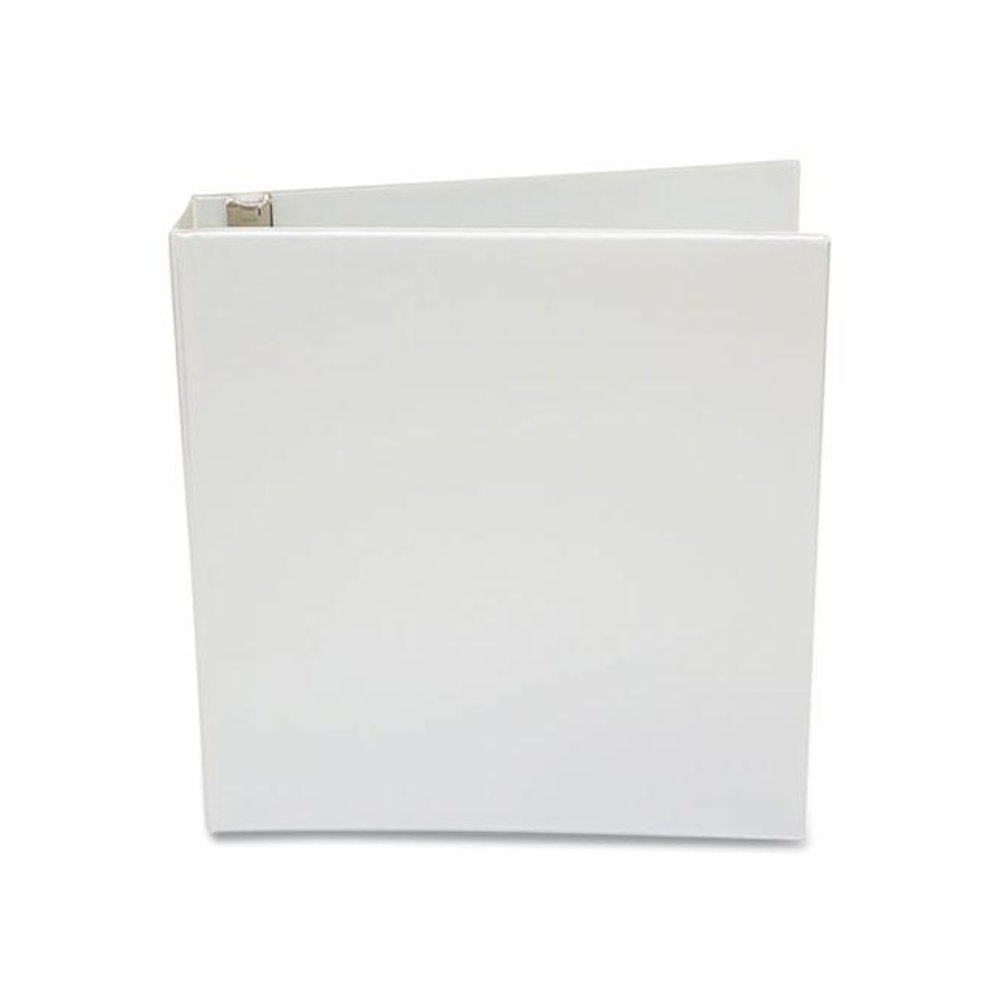 Economy Round Ring View Binder, 3 Rings, 1.5" Capacity, 11 x 8.5, White, 12/Carton. Picture 3