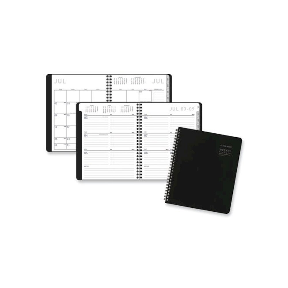 Contempo Lite Academic Year Weekly/Monthly Planner, 8.75 x 7.87, Black Cover, 12-Month (July to June): 2025 to 2026. Picture 1