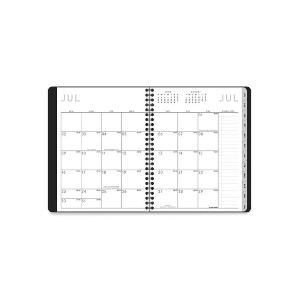 Contempo Lite Academic Year Weekly/Monthly Planner, 8.75 x 7.87, Black Cover, 12-Month (July to June): 2025 to 2026. Picture 2