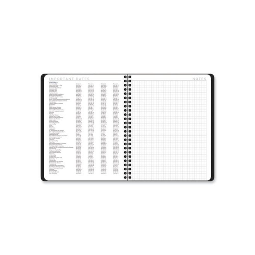 Contempo Lite Academic Year Weekly/Monthly Planner, 8.75 x 7.87, Black Cover, 12-Month (July to June): 2025 to 2026. Picture 9