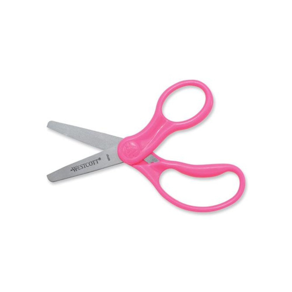 For Kids Scissors Teacher's Pack, Rounded Tip, 5" Long, 1.75" Cut Length, Straight Assorted Color Handles, 12/Pack. Picture 6
