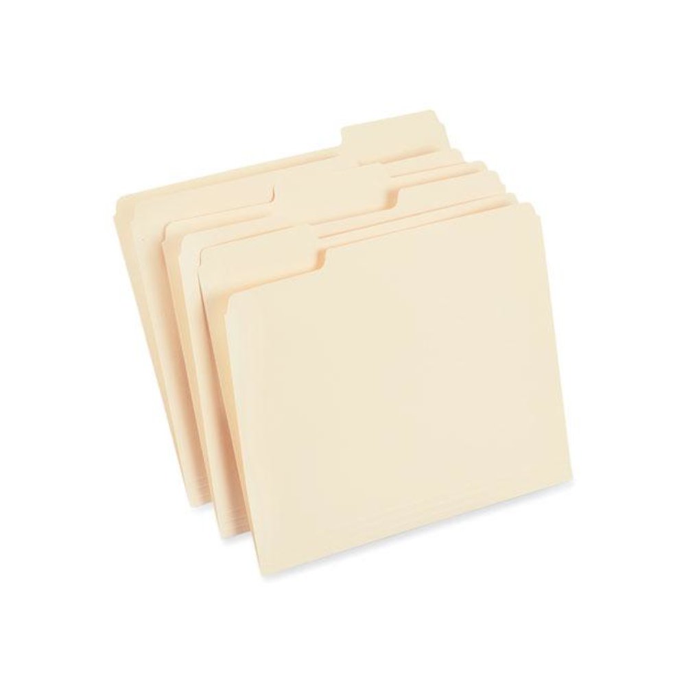 Top Tab File Folders, 1/3-Cut Tabs: Assorted, Letter Size, 0.75" Expansion, Manila, 250/Box. Picture 1