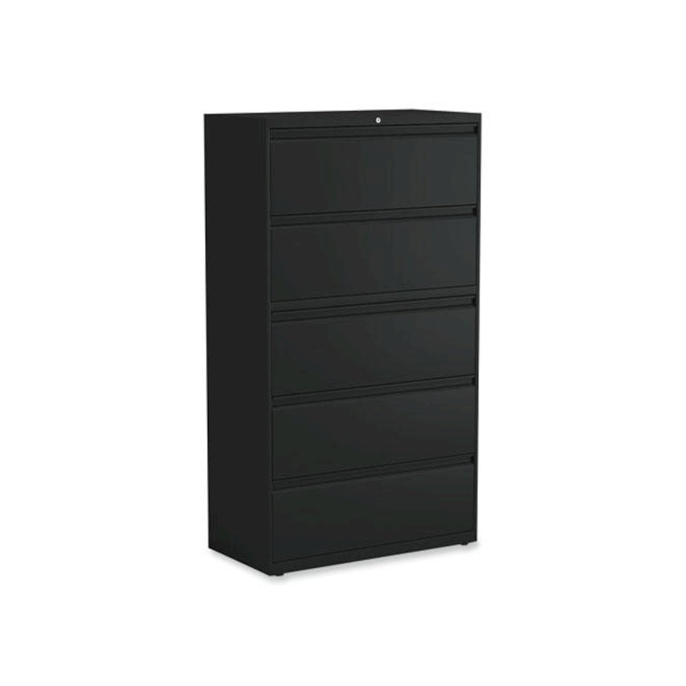Lateral File, 5 Legal/Letter/A4/A5-Size File Drawers, Black, 36" x 18.63" x 67.63". Picture 1