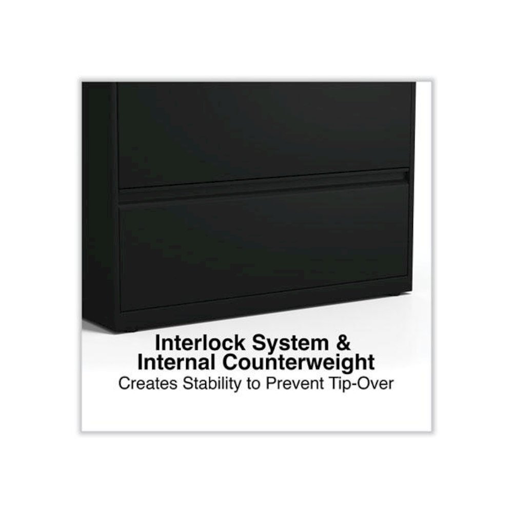Lateral File, 5 Legal/Letter/A4/A5-Size File Drawers, Black, 36" x 18.63" x 67.63". Picture 5
