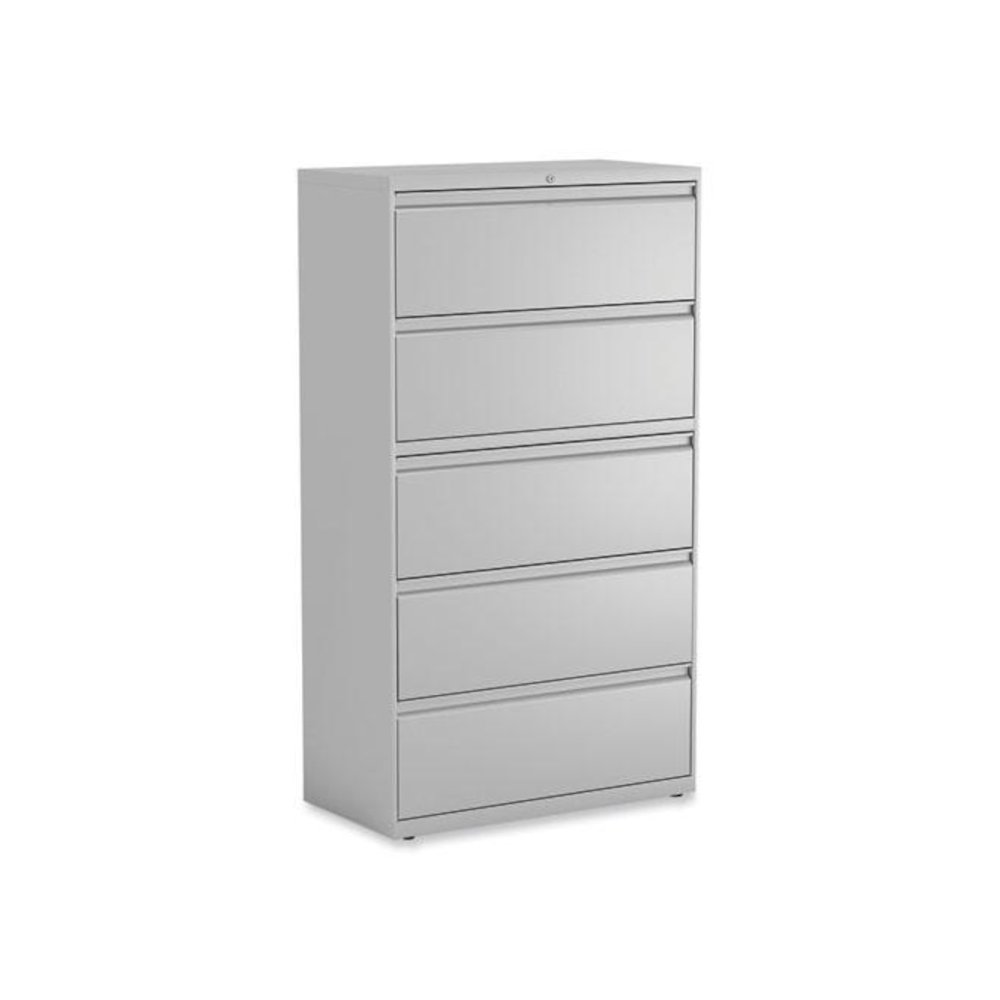 Lateral File, 5 Legal/Letter/A4/A5-Size File Drawers, Light Gray, 36" x 18.63" x 67.63". Picture 1