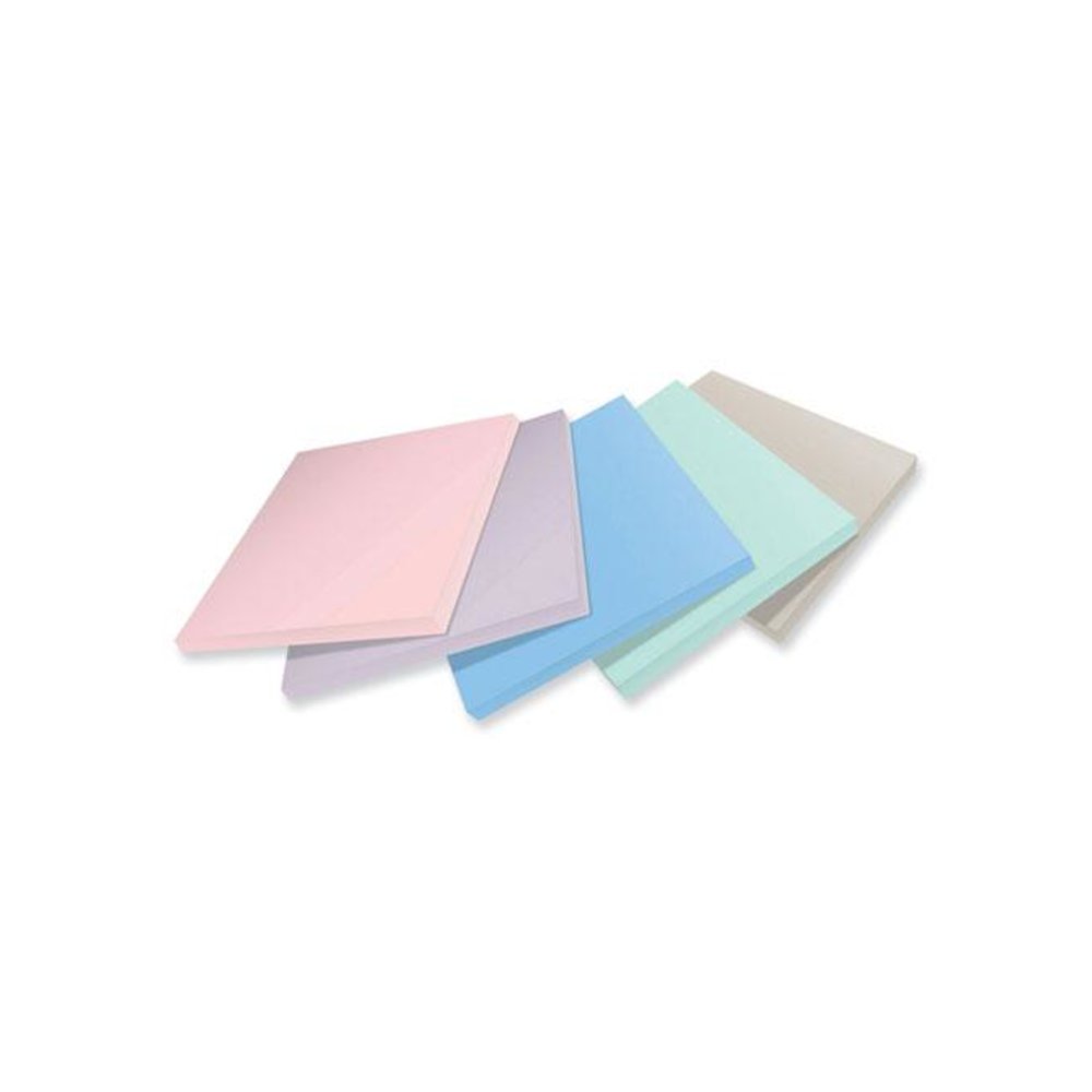 100% Recycled Paper Super Sticky Notes, 3" x 3", Wanderlust Pastels, 70 Sheets/Pad, 5 Pads/Pack. Picture 2