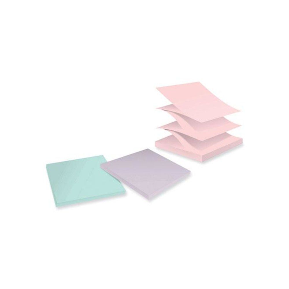 100% Recycled Paper Super Sticky Notes, 3" x 3", Wanderlust Pastels, 70 Sheets/Pad, 6 Pads/Pack. Picture 3
