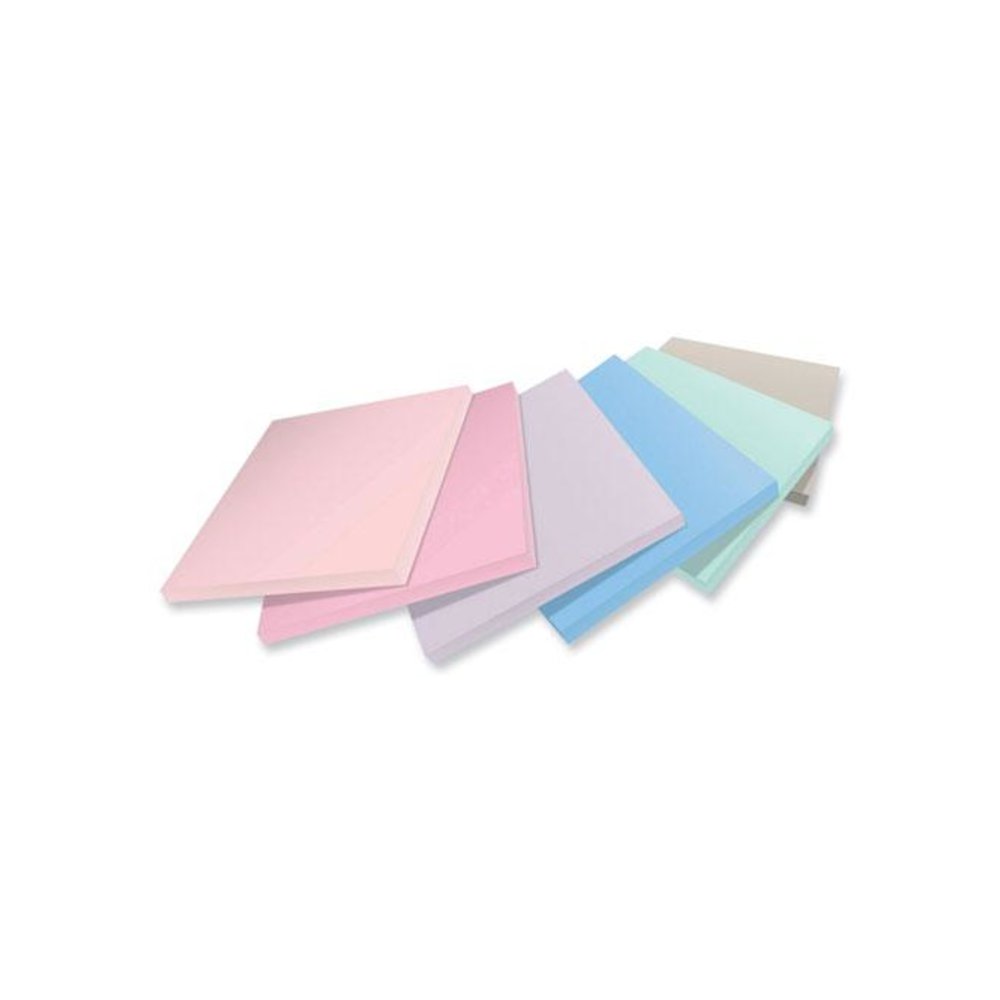 100% Recycled Paper Super Sticky Notes, 3" x 3", Wanderlust Pastels, 70 Sheets/Pad, 12 Pads/Pack. Picture 3