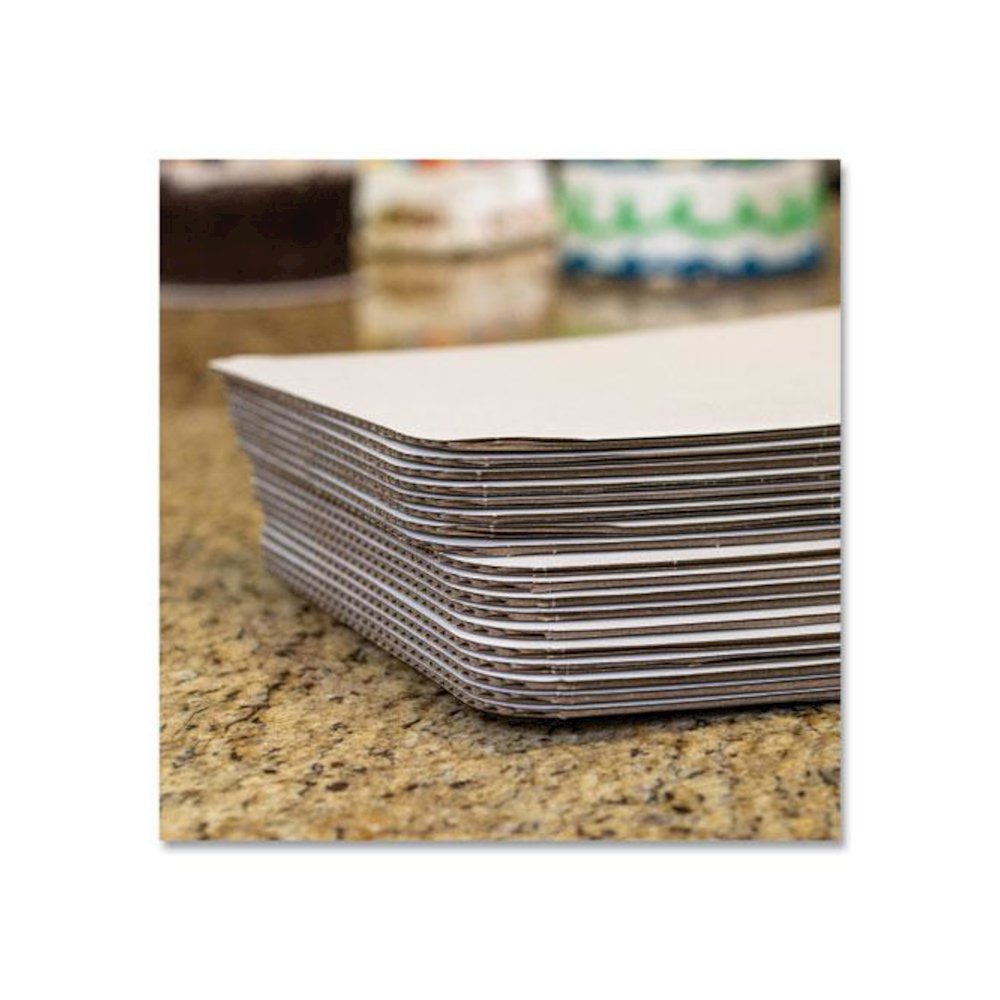 Bakery Bright White Cake Pad, Single Wall Pad, 1/4 Sheet, 10 x 14, Bright White, Paper, 100/Bundle. Picture 3