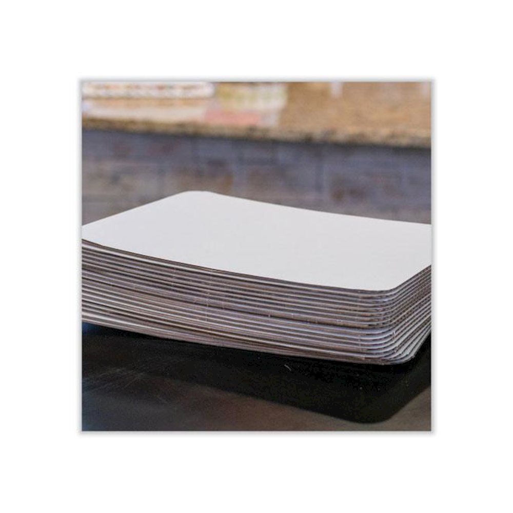 Bakery Bright White Cake Pad, Single Wall Pad, 1/4 Sheet, 10 x 14, Bright White, Paper, 100/Bundle. Picture 4
