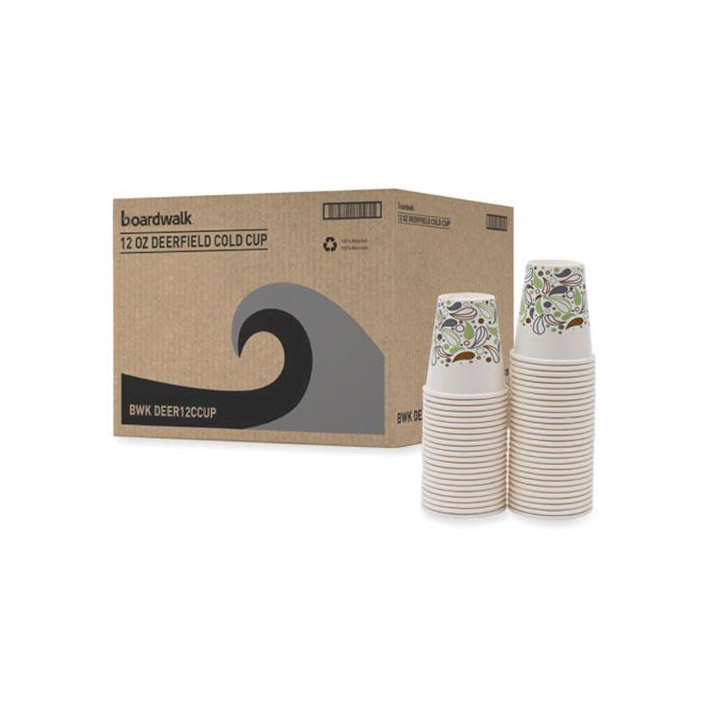 Deerfield Printed Paper Cold Cups, 12 oz, 50/Sleeve, 20 Sleeves/Carton. Picture 8