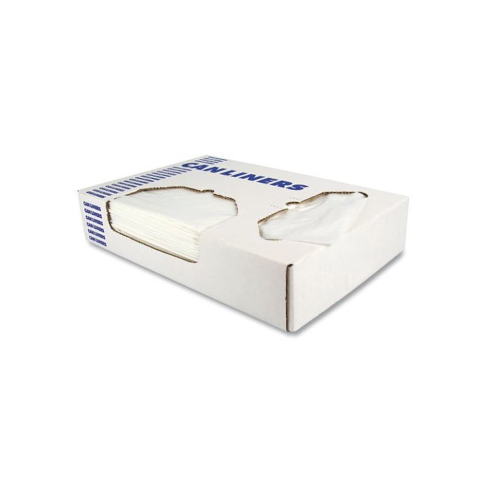 Linear Low-Density Can Liners, 33 gal, 1 mil, 33" x 45", Clear, Flat Pack, 200/Carton. Picture 1