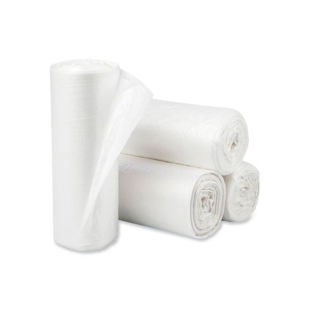 Eco Strong Plus Can Liners, 33 gal, 1 mil, 33" x 39", Natural, Perforated Roll, 150/Carton. Picture 1
