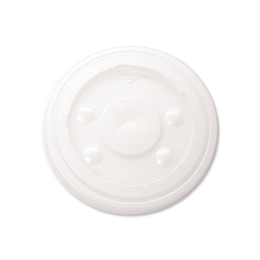 RK Cup Lids, Fits 16 oz to 20 oz Cold Cups, Plastic, Translucent, 1,000/Carton. Picture 2