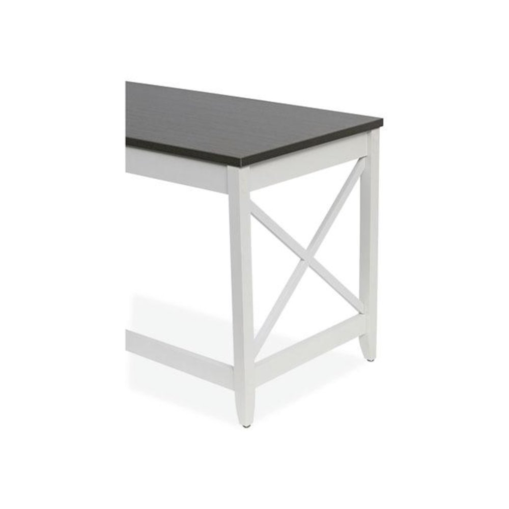 L-Shaped Farmhouse Desk, 58.27" x 58.27" x 29.53", Gray/White. Picture 8