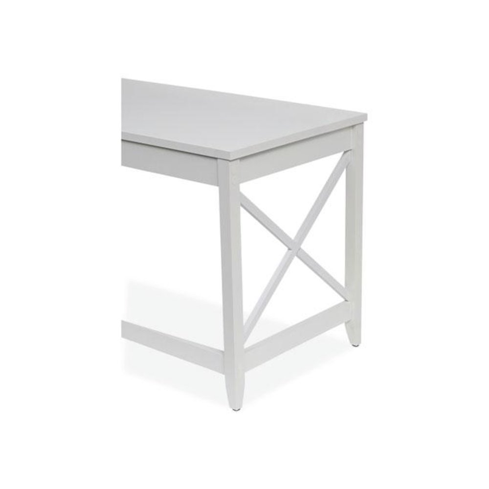 L-Shaped Farmhouse Desk, 58.27" x 58.27" x 29.53", White. Picture 8